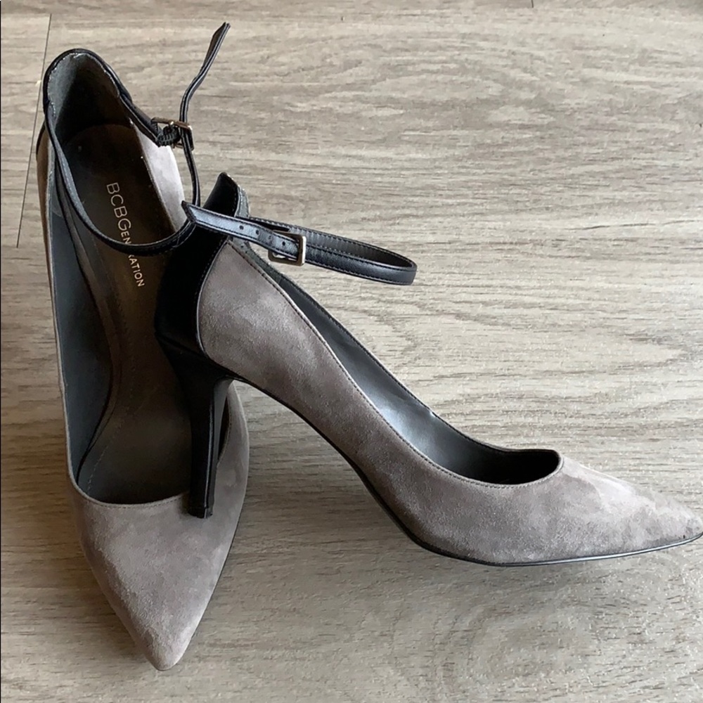 Gray with black BCBG heels